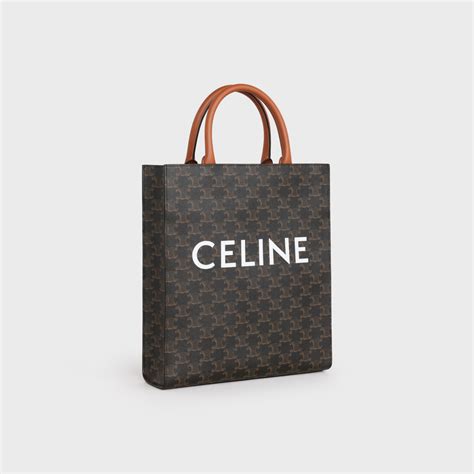 celine vertical cabas in triomphe canvas|CELINE Triomphe Canvas Calfskin Small Vertical Cabas Tan .